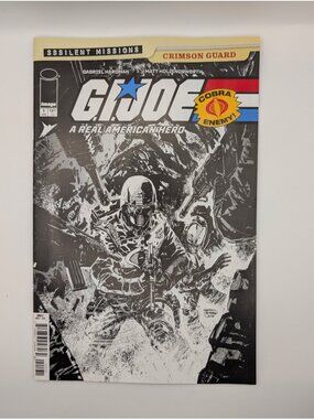 GI Joe Cobra Silent Missions Crimson Guard # 1 1:10 Variant Black & White Image
